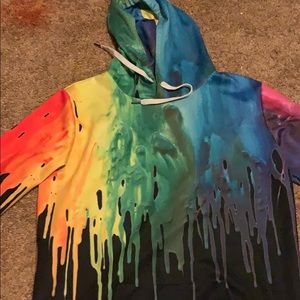 Rainbow dripping hoodie